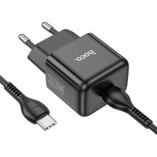 Мережевий зарядний пристрій HOCO N32 TYPE-C PD 30W + Кабель Type-C - Type-C чорний