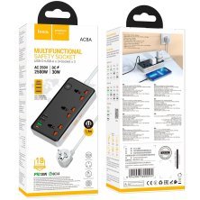 Мережевий подовжувач HOCO AC8A 3*USB + Type-C PD 30W + 3*розетки, чорний