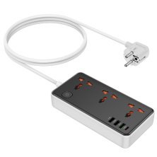 Мережевий подовжувач HOCO AC8A 3*USB + Type-C PD 30W + 3*розетки, чорний