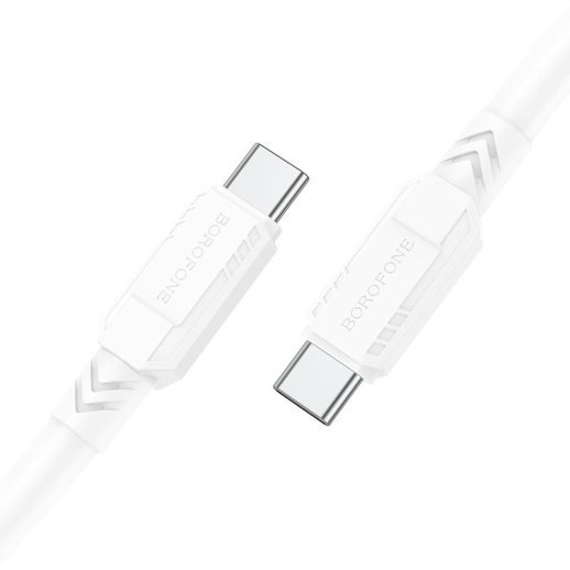 USB-C кабель BOROFONE BX81 Goodway 60W charging data Type-C to Type-C 6ММ, білий