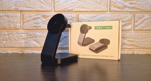 Беспроводная зарядка W79 MagSafe QI док станция для iPhone Watch AirPods для айфона часов подсветка