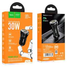 Автомобільний зарядний пристрій HOCO NZ5 Smooth road 30W Type-C PD + USB-A QC3.0 ЧОРНИЙ