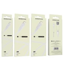 USB кабель BOROFONE BX18 charging data 2,4А USB - Lightning 2 метри, бiлий