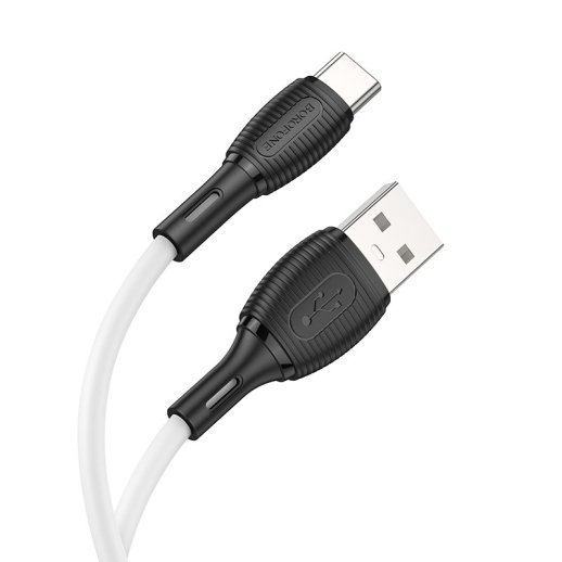 USB кабель BOROFONE BX86 Advantage Silicone USB - Type-C, білий