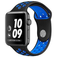 Ремінець силіконовий NIKE для APPLE WATCH 38MM / 40MM / 41MM SMALL SIZE 8_BLACK-BLUE