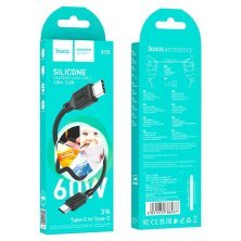USB-C кабель HOCO X90 silicone 60W Type-C - Type-C 1 MЕТР ЧОРНИЙ