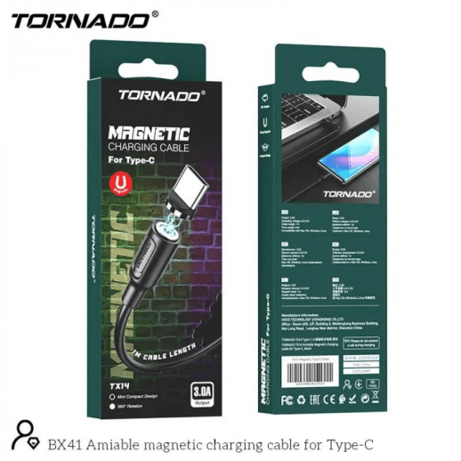 USB Cable TORNADO TX14 Magnetic Type-C 3A/1m