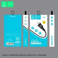 Кабель USB Denmen D39L USB - Lightning 3.6A Нейлонова обплетення