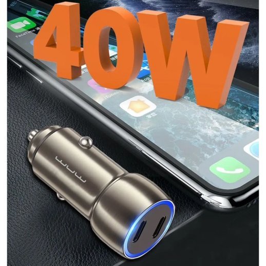 Автомобільний зарядний пристрій WUW C190 2 TYPE-C PD 40W