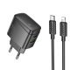 Мережевий зарядний пристрій HOCO CS61A TYPE-C PD 30W + USB QC 3.0 + КАБЕЛЬ Type-C - Lightning, чорний