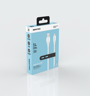 USB Cable Senteo SL-07 skin silicone USB A - Lightining 2,4A 1,2M