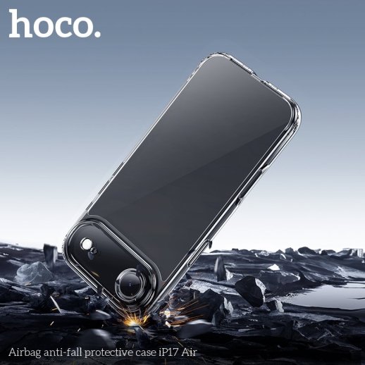 Захисний чохол протиударний HOCO Airbag для APPLE iPhone 17 AIR пластик, прозорий