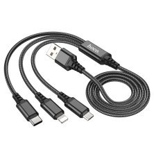 USB КАБЕЛЬ HOCO X76 3в1: Lightning/Micro/Type-C ЧОРНИЙ