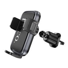 Автотримач Hoco H78 Vista push-type для вентиляції, чорний/металік-сірий