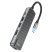 Адаптер HOCO HB23 Type-C 5В1 (HDMI, USB 3.0 та USB 2.0, RJ45 Ethernet, USB Type-C), 13,5см, сірий