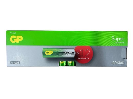 Батарейка AA лужна GP Super G-TECH 15A LR6 1.5V, 12 штук