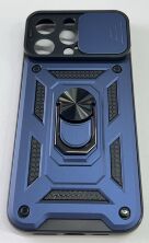 Armor Case With Curtain for Apple Iphone 15 Pro Max Dark Blue