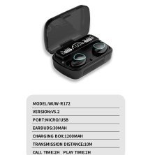 Бездротові навушники WUW R172 TWS Wireless earbuds BLACK