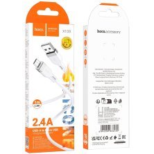USB кабель HOCO X109 USB - micro USB SILICONE, 1 метр, білий