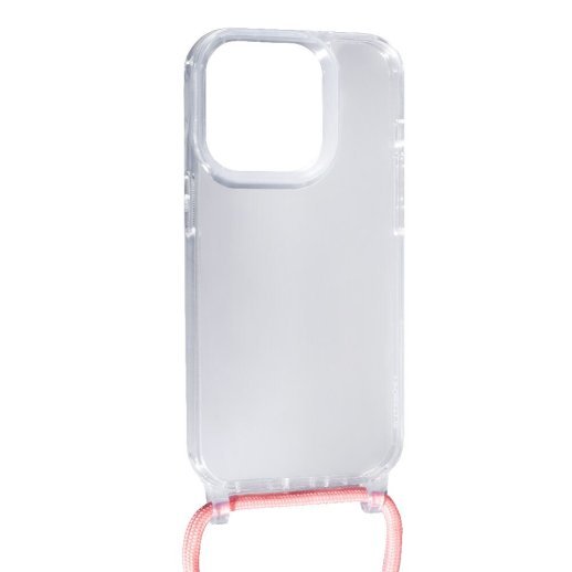 Силікон Transparent Case with Rope для Apple iPhone 14 Pro Pink