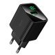Мережевий зарядний пристрій HOCO CS81A Excellent QC3.0 з цифровим дисплеєм + кабель USB - TYPE-C, чорний