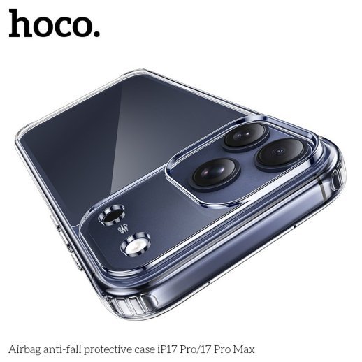 Захисний чохол протиударний HOCO Airbag для APPLE iPhone 17 PRO MAX пластик, прозорий