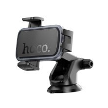 Автотримач Hoco H79 Vista (push-type) для центральної консолі  -  чорний / металік-сірий