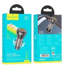 Автомобільний зарядний пристрій HOCO NZ12B 48W Type-C PD + USB-A QC3.0 LCD DISPLAY