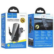 Автомобільний тримач HOCO CA202 PLUS 15W бездротова швидка зарядка