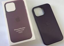 Чехол Leather Case Apple Iphone 15 ProMax  MagSafe Dark Chery