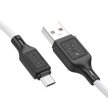 USB кабель HOCO X90 silicone USB - micro USB 1 MЕТР, білий