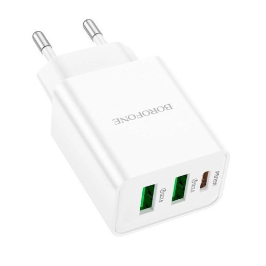 Мережевий зарядний пристрій BOROFONE BA70A Quick three-port PD20W USB-C -1 шт. USB-A - 2 шт.