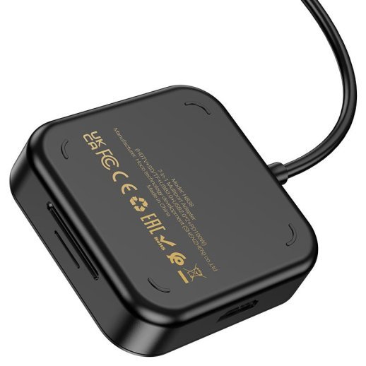 Адаптер HOCO HB38 7в1 (1 порт HDMI+1 порт USB 3.0+2 порти USB 2.0+Слоти для карт пам'яті SD та MicroSD+1 порт USB Type-C), 20 см