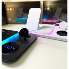 Бездротовий зарядний пристрій + годинник A82 5 in 1 Fast 30W black