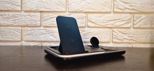 Бездротовий зарядний пристрій + годинник A82 5 in 1 Fast 30W black