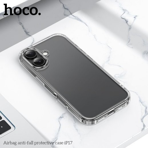 Захисний чохол протиударний HOCO Airbag для APPLE iPhone 17 пластик, прозорий