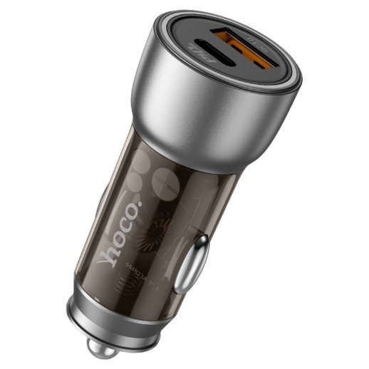 Автомобільний зарядний пристрій HOCO NZ8 43W TYPE-C PD 25W + USB QC 3.0 18W, КОРИЧНЕВИЙ