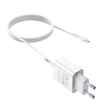 Мережевий зарядний пристрій HOCO C81A USB 2.1A + кабель USB - MICRO, белий