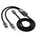 USB-C кабель HOCO U139 2-в-1 (Type-C to Type-C + Lightning), 100 Вт PD (USB-C) / 27 Вт Lightning, довжина 1,2 м, чорний