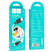 USB-C кабель HOCO X90 silicone 60W Type-C - Type-C 1 MЕТР, білий