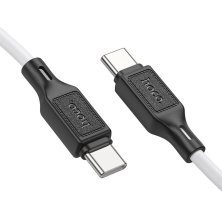 USB-C кабель HOCO X90 silicone 60W Type-C - Type-C 1 MЕТР, білий