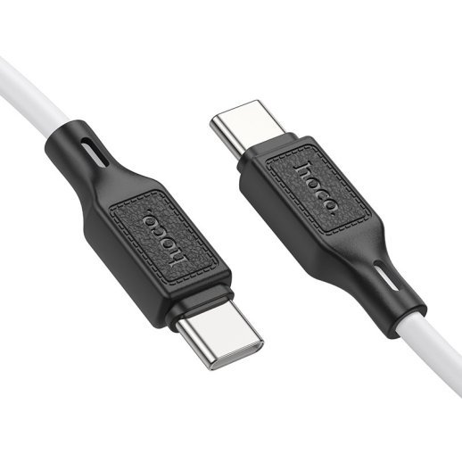 USB-C кабель HOCO X90 silicone 60W Type-C - Type-C 1 MЕТР, білий