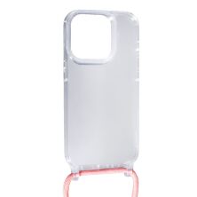 Силікон Transparent Case with Rope для Apple iPhone 14 Pro Max Pink