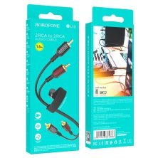 Кабель BOROFONE BL13 з 2 роз'єми RCA на 2 роз'єми RCA (аудио кабель)