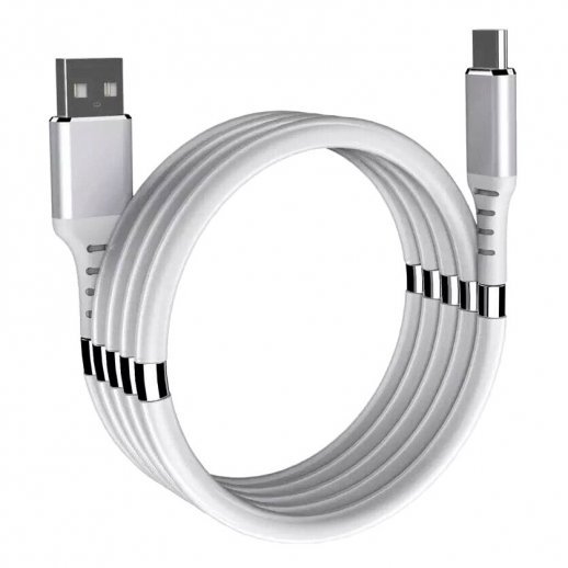 Кабель USB SUPERCALLA USB - Type-C 10 магнітів БІЛИЙ
