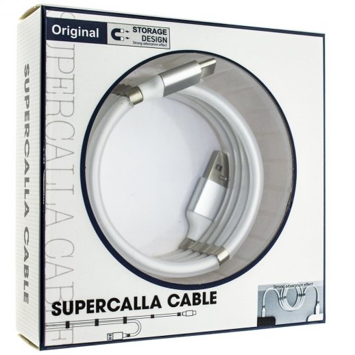 Кабель USB SUPERCALLA USB - Type-C 10 магнітів БІЛИЙ