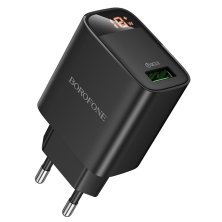 Мережевий зарядний пристрій BOROFONE BA95A USB QC3.0, чорний