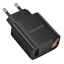 Мережевий зарядний пристрій BOROFONE BA95A USB QC3.0, чорний
