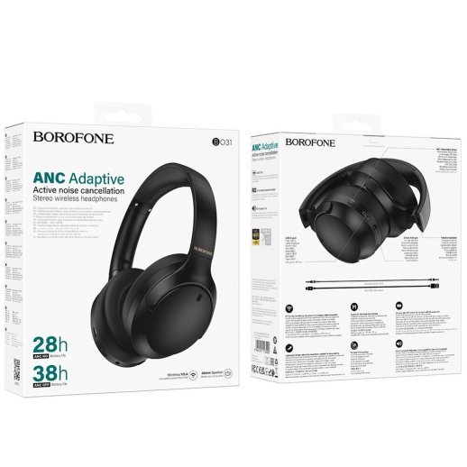 Бездротові повнорозмірні навушники BOROFONE BO31, чорний