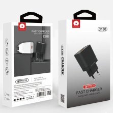 Мережевий зарядний пристрій WUW C136 USB QC3.0 ЧОРНИЙ